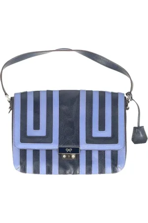 Anya Hindmarch Femme, Pre-owned, Bleu, Taille: ONE Size Pre-owned Cuir sacs-ports-paule