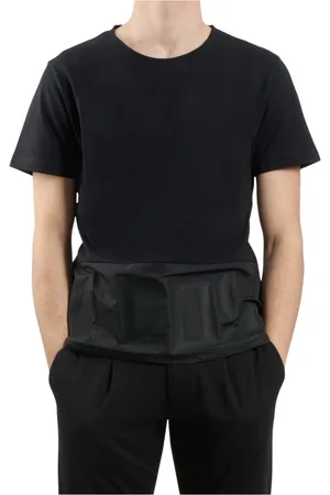 GCDS Homme, Tops, Noir, Taille: M Band Logo Nylon Regular T-Shirt
