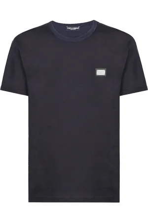 Dolce & Gabbana Homme, Tops, Bleu, Taille: L T-shirt Décontracté en Coton Noir