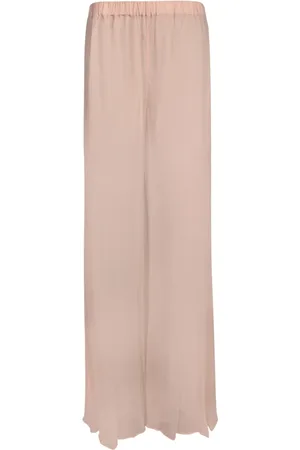 AMEN Femme, Pantalons, Rose, Taille: 34 FR Pantalon Large en Mousseline de Soie