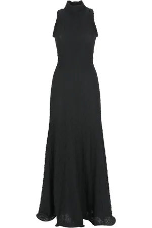 Msgm Femme, Robes, Noir, Taille: 38 FR Robe Noire en Coton Col Haut Sans Manches