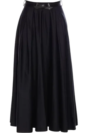 Elisabetta Franchi Femme, Jupes, Noir, Taille: 40 FR Jupe Midi en Satin Noir avec