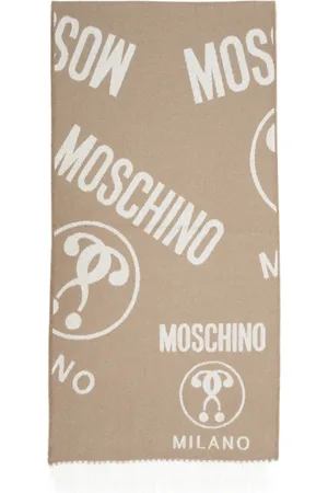 Moschino Homme, Accessoires, , Taille: ONE Size Écharpe en Laine à Franges et Logo