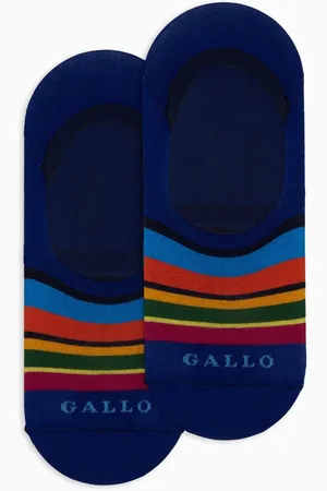 Gallo Unisex, Sous-vêtements, Multicolore, Taille: S Chaussettes invisibles unisexes en coton bleu avec rayures multicolores