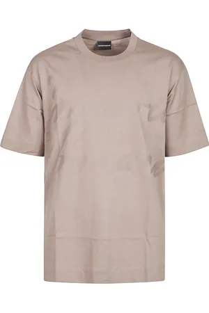 Emporio Armani Homme, Tops, Brun, Taille: L T-shirt Décontracté en Coton