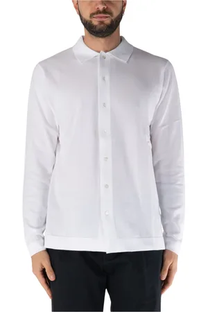At.p.Co Homme, Chemises, Blanc, Taille: L Chemise en Tricot à Manches Longues