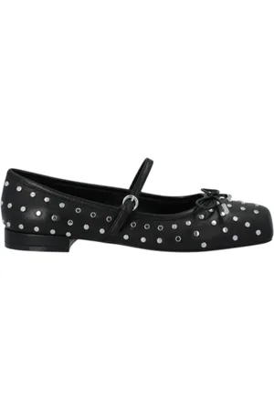 Bruno Premi Femme, Chaussures, Noir, Taille: 36 EU Ballarines noires à bout carré clouté