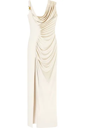 VERSACE Femme, Robes, , Taille: 38 FR Robe Blanche Élégante Drapée Asymétrique