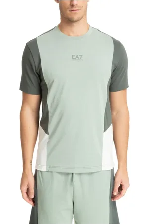 EA7 Homme, Tops, Vert, Taille: M T-shirt à manches longues multicolore avec logo