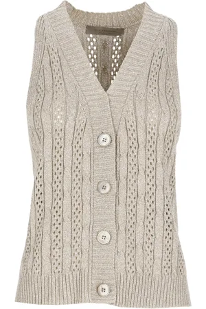 D.EXTERIOR Femme, Pulls, , Taille: 36 FR Haut sans Manches avec Encolure en V et Détails Perforés