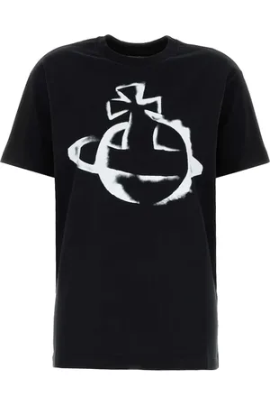 Vivienne Westwood Femme, Tops, Noir, Taille: 42 FR T-shirt Classique Stencil Orb Noir