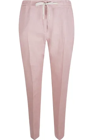 ELEVENTY Femme, Pantalons, Rose, Taille: 40 FR Pantalon rose en lin Made in Italy
