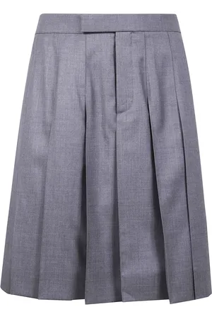 Thom Browne Femme, Jupes, Gris, Taille: 42 FR Jupe plissée mi-longue en twill