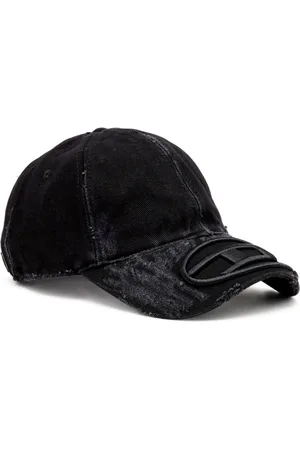 Diesel Homme, Accessoires, Noir, Taille: M Casquette en Twill Noir Dégradé avec Logo