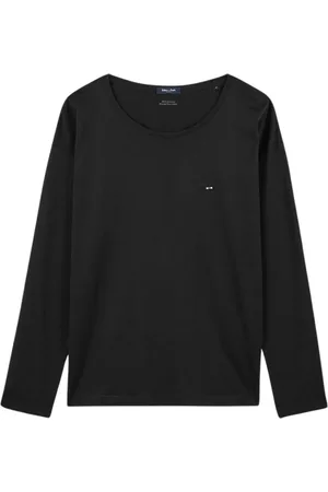 Eden Park Femme, Tops, Noir, Taille: 36 FR T-Shirt Manches Longues en Coton Pima