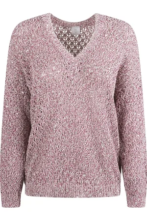 ELEVENTY Femme, Pulls, Rose, Taille: 36 FR Pull Rose Coton Polyamide Polyester