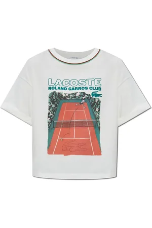 Lacoste Femme, Tops, Blanc, Taille: 38 FR T-shirt avec impression colorée
