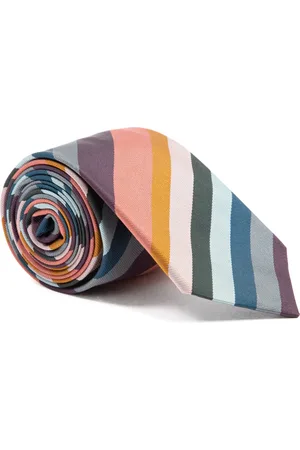 Paul Smith Homme, Accessoires, Multicolore, Taille: ONE Size Cravate en soie rayée avec doublure à pois