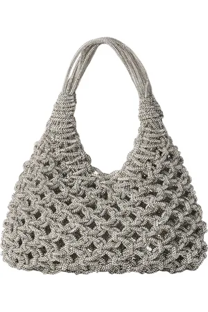 Hibourama Femme, Sacs, Gris, Taille: ONE Size Pochette en Cristal Tissé à la Main