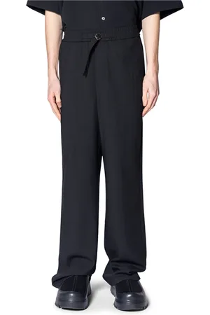 Ami Homme, Pantalons, Noir, Taille: M Pantalon noir en laine coupe droite et élastique