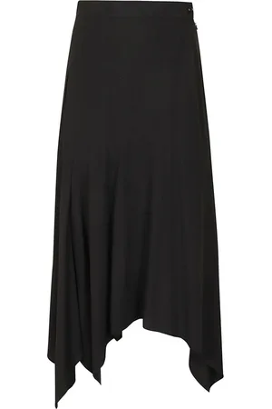 YOHJI YAMAMOTO Femme, Jupes, Noir, Taille: 40 FR Jupe Longue Noire Asymétrique Évasée
