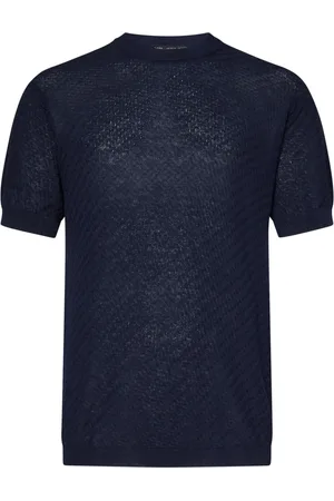 LOW BRAND Homme, Tops, Bleu, Taille: S T-shirts et Polos Jacquard Bleus