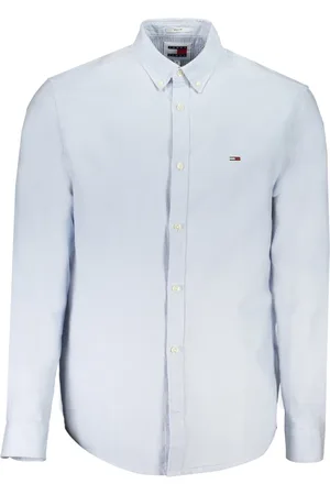 Tommy Hilfiger Homme, Chemises, Bleu, Taille: XL Chemise Bleue à Manches Longues avec Col Button-Down