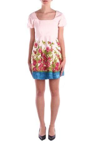 Max Mara Femme, Robes, Multicolore, Taille: 36 FR Robe Rose à Fleurs avec Fermeture Éclair