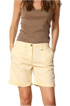 Masons Femme, Shorts, Jaune, Taille: 42 FR Shorts Bermuda Slim Fit avec Détails Cloutés