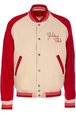Golden Goose Homme, Vestes, , Taille: L Bomber Brodé avec Fermeture à Bouton-pression