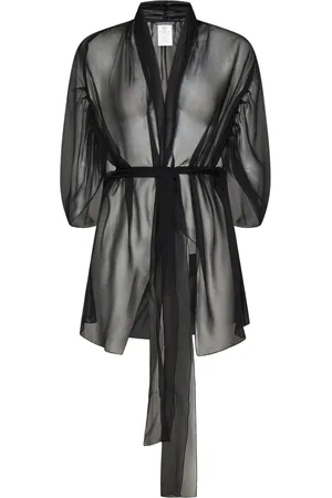 Alberta Ferretti Femme, Vestes, Noir, Taille: ONE Size Veste Kimono Soie Noire Italie