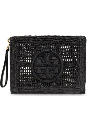 Tory Burch Femme, Sacs, Noir, Taille: ONE Size Sac Pochette en Rafia Noir