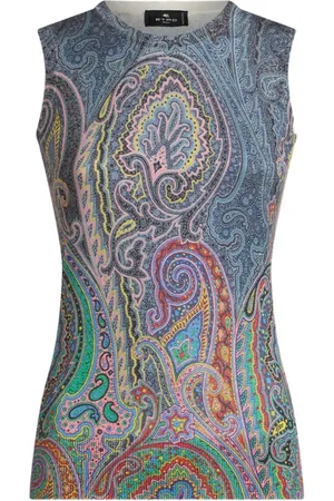 Etro Femme, Pulls, Multicolore, Taille: 36 FR Pull sans manches bleu Paisley