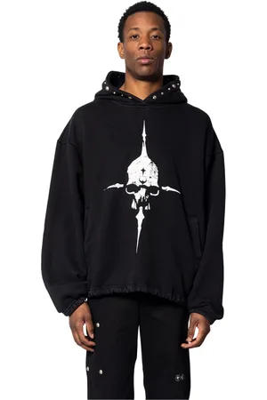 THUG CLUB Homme, Sweatshirts et sweats à capuche, Noir, Taille: L Sweat à capuche Peace Stud noir