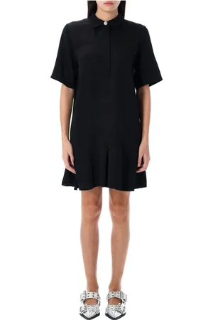 Ganni Femme, Robes, Noir, Taille: 38 FR Mini-robe noire en twill de viscose