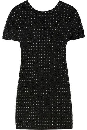 Sportmax Femme, Robes, Noir, Taille: 40 FR Robe col rond en strass