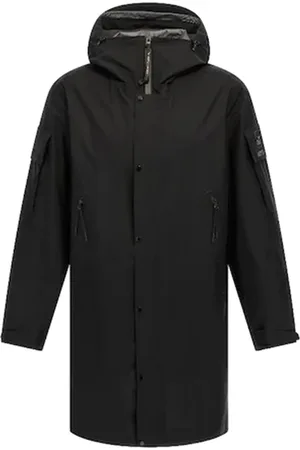 C.P. Company Homme, Manteaux, Noir, Taille: XL Veste Longue Noire Style Polyvalent