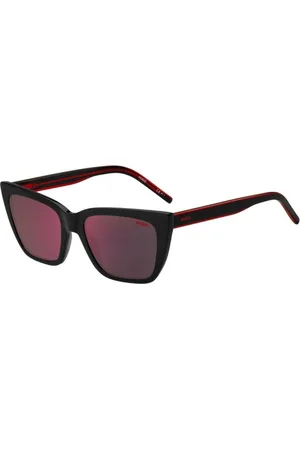 HUGO BOSS Femme, Accessoires, Noir, Taille: ONE Size Élégantes Lunettes de Soleil en Acétate Noir avec Protection UV