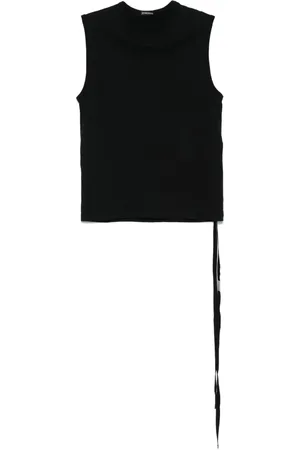 ANN DEMEULEMEESTER Femme, Tops, Noir, Taille: 40 FR Haut sans manches avec roses éternelles