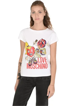 Moschino Femme, Tops, Blanc, Taille: 34 FR T-shirt Blanc en Coton et Élasthanne