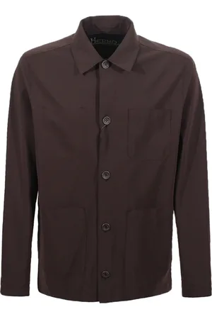 HERNO Homme, Chemises, Brun, Taille: 2XL Manteau Marron à Boutons et Poches