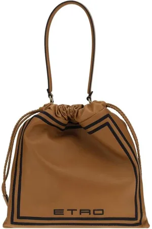 Etro Femme, Sacs, Brun, Taille: ONE Size Sac à Bandoulière Brodé Floral avec Cordon