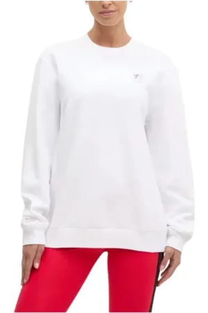 Emporio Armani Femme, Sweatshirts et sweats à capuche, Blanc, Taille: 38 FR Sweat Cœur Blanc Design Minimaliste