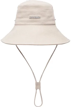 Jacquemus Homme, Accessoires, , Taille: 56 CM Chapeau Bob en Denim Blanc Cassé