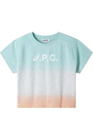 A.P.C. Femme, Tops, Vert, Taille: 40 FR Vert T-shirt à col rond multicolore Logo