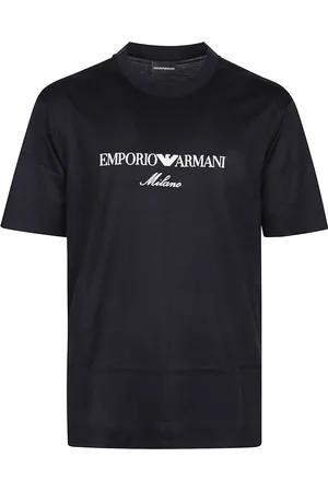 Emporio Armani Homme, Tops, Bleu, Taille: 2XL T-shirt avec logo brodé