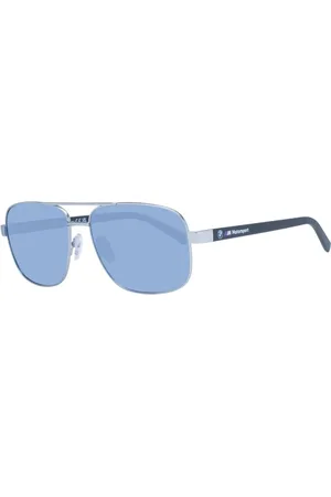 BMW Homme, Accessoires, Gris, Taille: ONE Size Lunettes de Soleil Aviateur Argent avec Verres Bleus