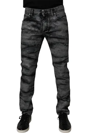 Dolce & Gabbana Homme, Jeans, Gris, Taille: M Jean Skinny Denim Gris Tie Dye