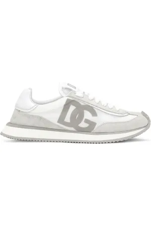Dolce & Gabbana Femme, Chaussures, Blanc, Taille: 39 EU Baskets Blanc Logo Gris