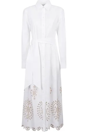 ELEVENTY Femme, Robes, Blanc, Taille: 40 FR Robe en mélange de coton Made in Italy